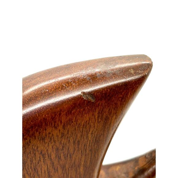 Vintage Handcarved Wood Angel Fish on Base 7" Tall - Picture 7 of 10